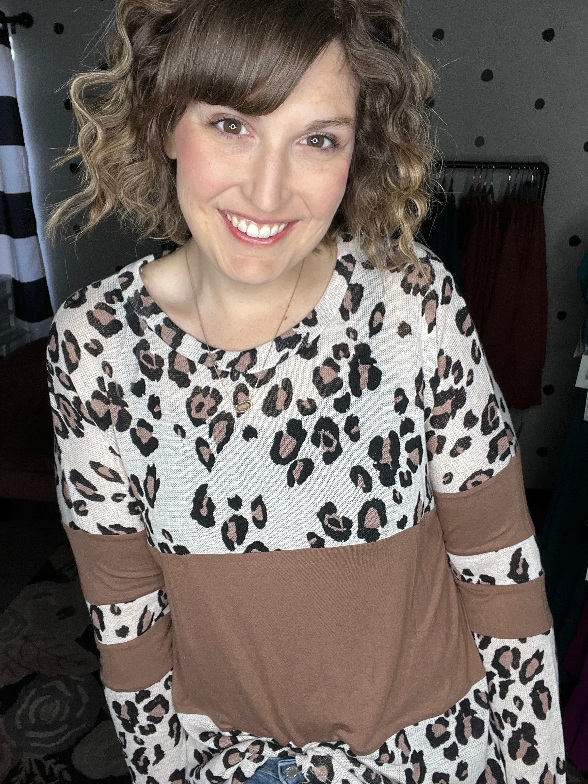 Leopard & Mocha Contrast Long Sleeve