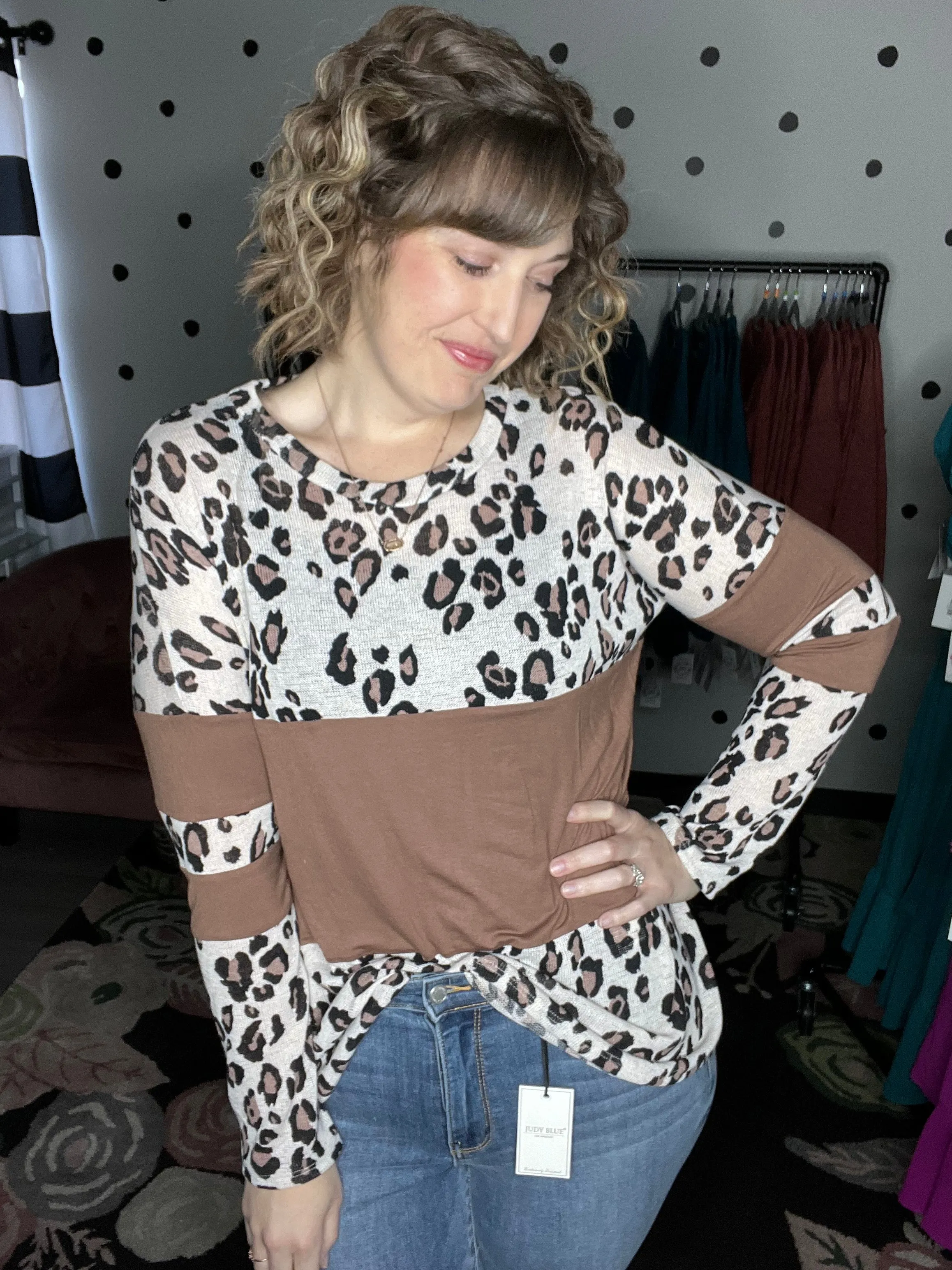 Leopard & Mocha Contrast Long Sleeve