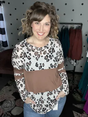 Leopard & Mocha Contrast Long Sleeve