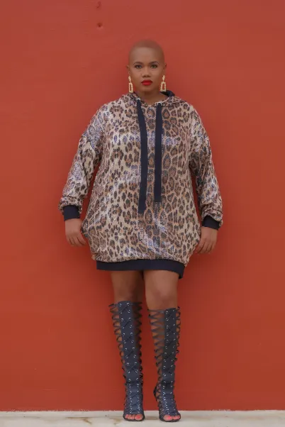 Leopard Sequin Hoodie (Dress or Top)