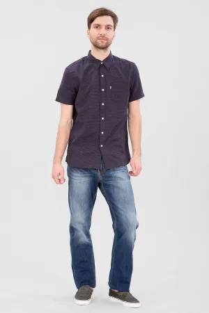 Levi's Mens Sunset Dark Indigo One Pocket S/S Casual Shirt Size Medium