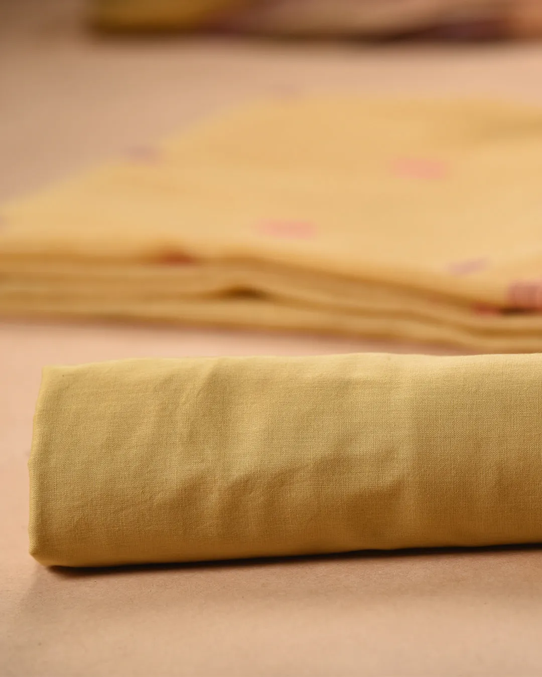 Light Yellow Chanderi Blend Jamdani Woven Unstitched Suit Fabric Set With Chanderi Blend Woven Dupatta