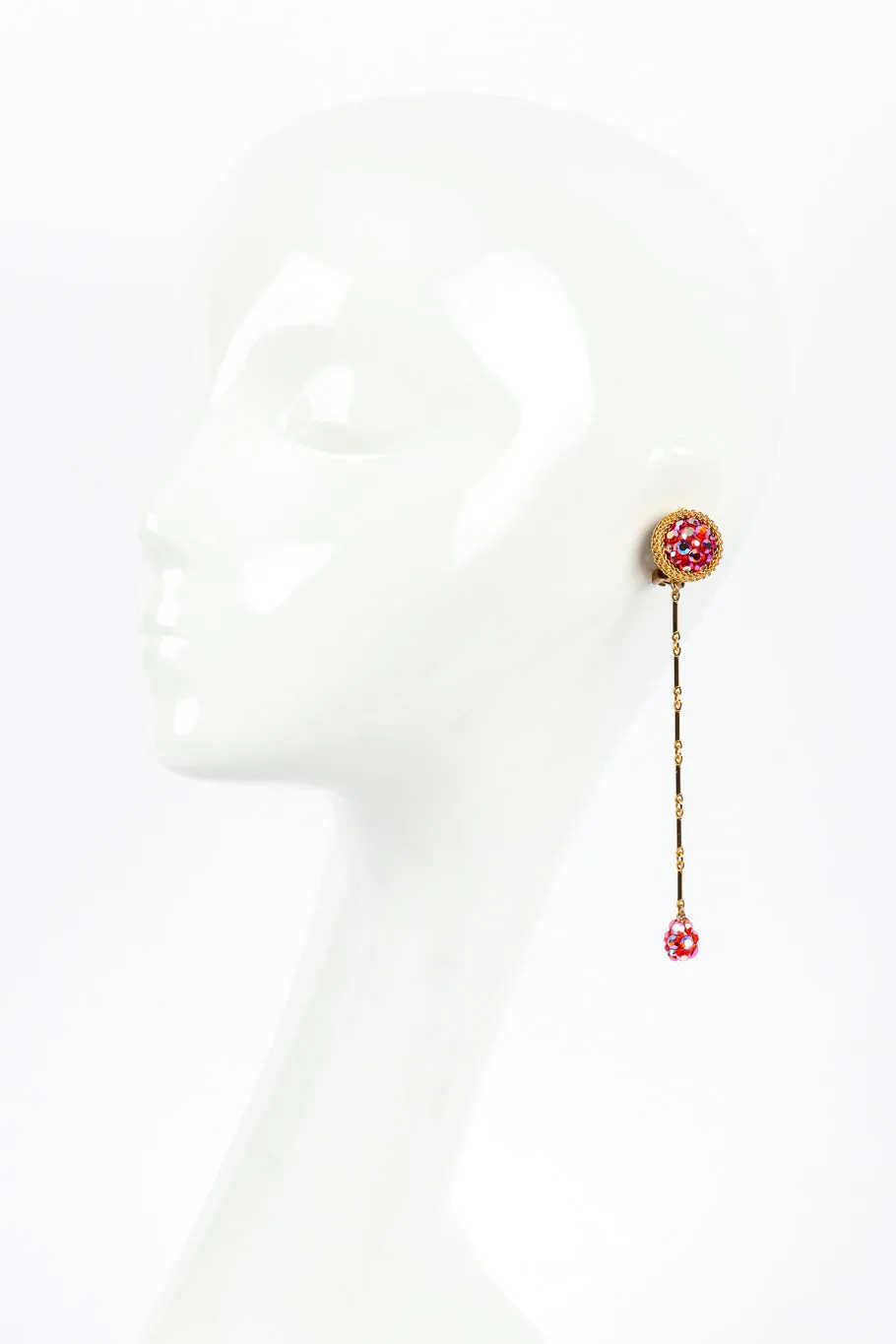 Long Crystal Teardrop Earrings