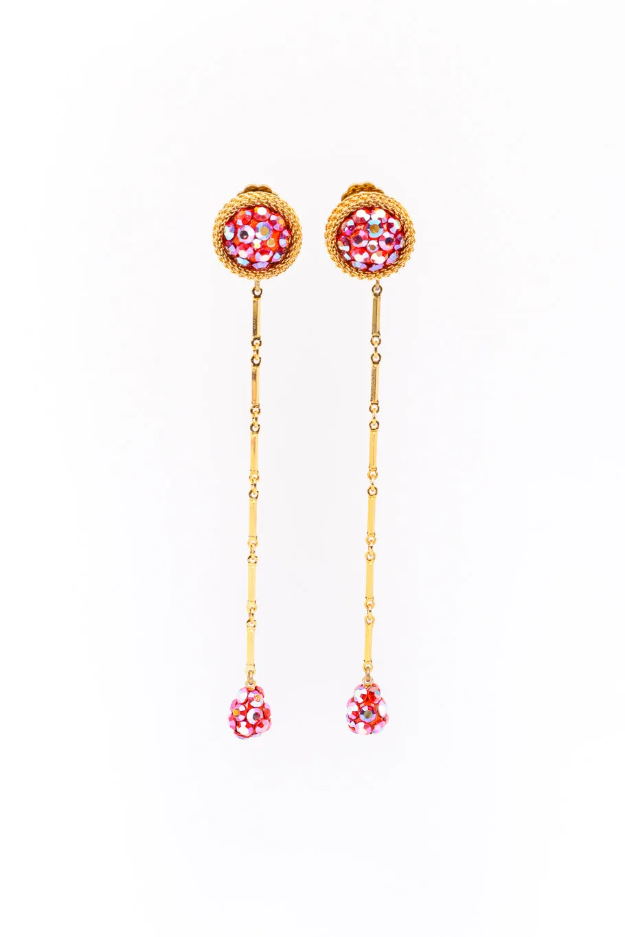 Long Crystal Teardrop Earrings