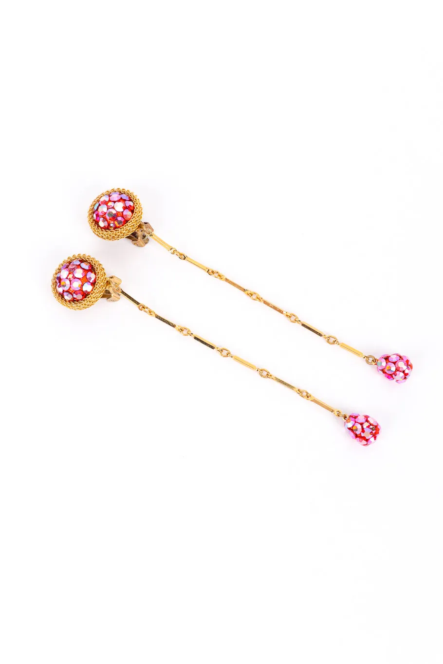 Long Crystal Teardrop Earrings