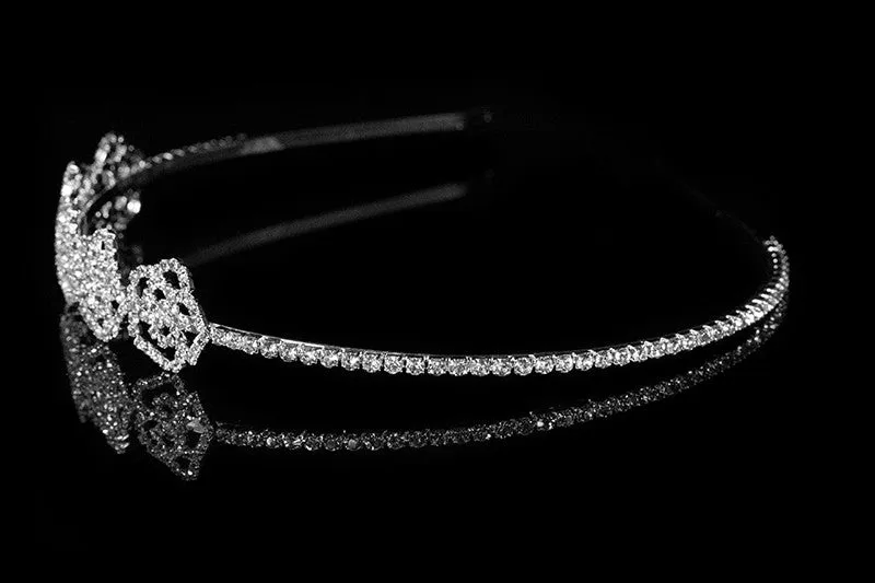 Loraine Petite Rose Rinestone Cluster Headband | Rhinestone