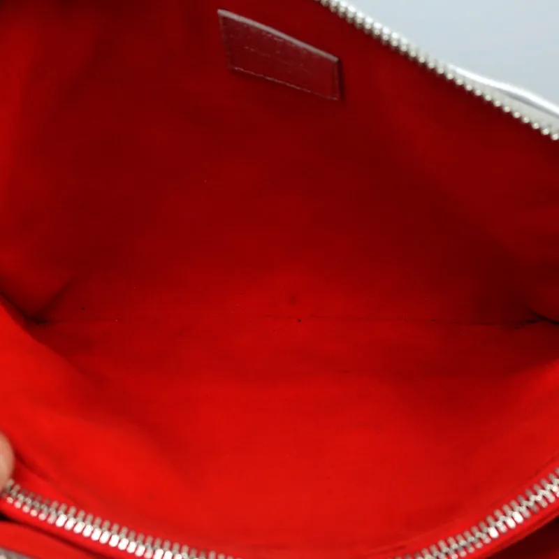 Louis Vuitton Coussin PM Shoulder Bag Silver Monogram Embossed Leather Crossbody