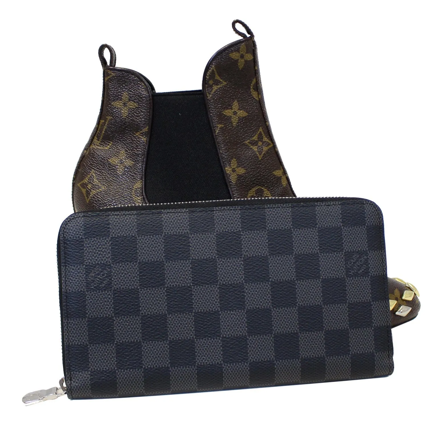 LOUIS VUITTON Zippy Organizer Damier Graphite Wallet Black
