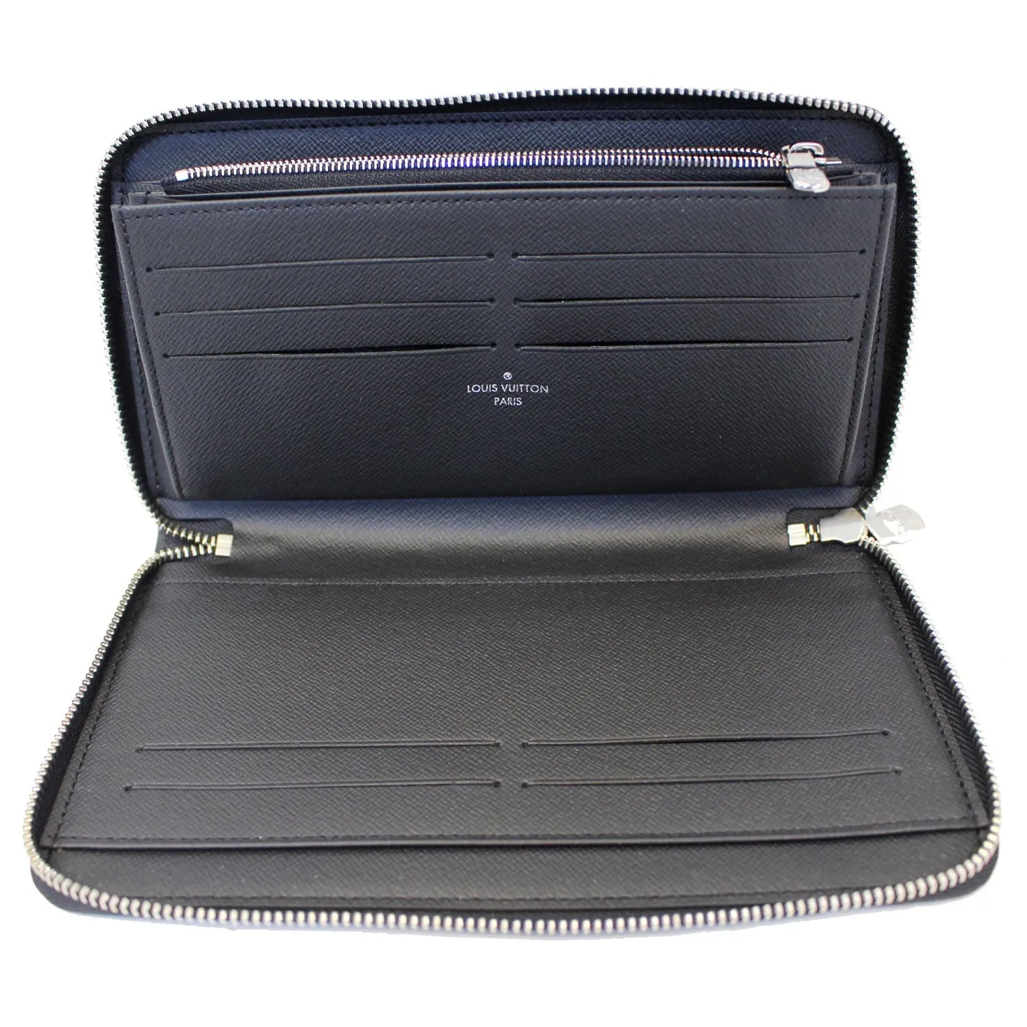 LOUIS VUITTON Zippy Organizer Damier Graphite Wallet Black