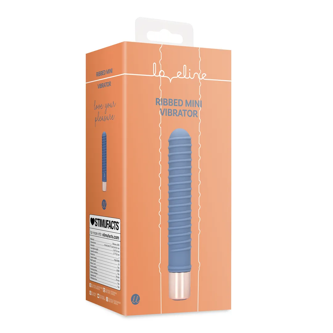 Loveline Ribbed Mini Vibromasseur Blue Horizon 14 cm