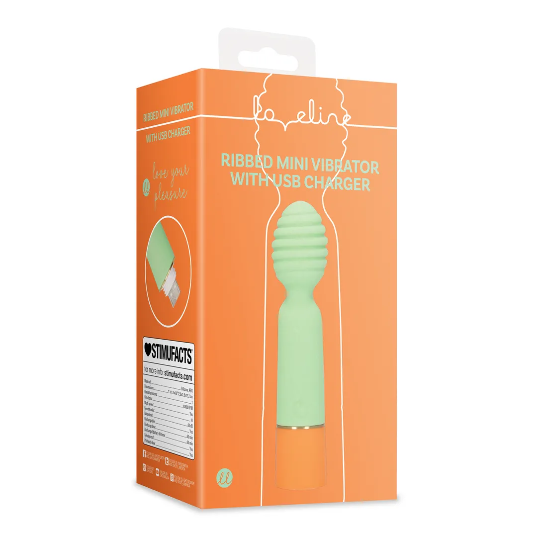 Loveline Ribbed Mini Vibromasseur Spring Sage 12 cm