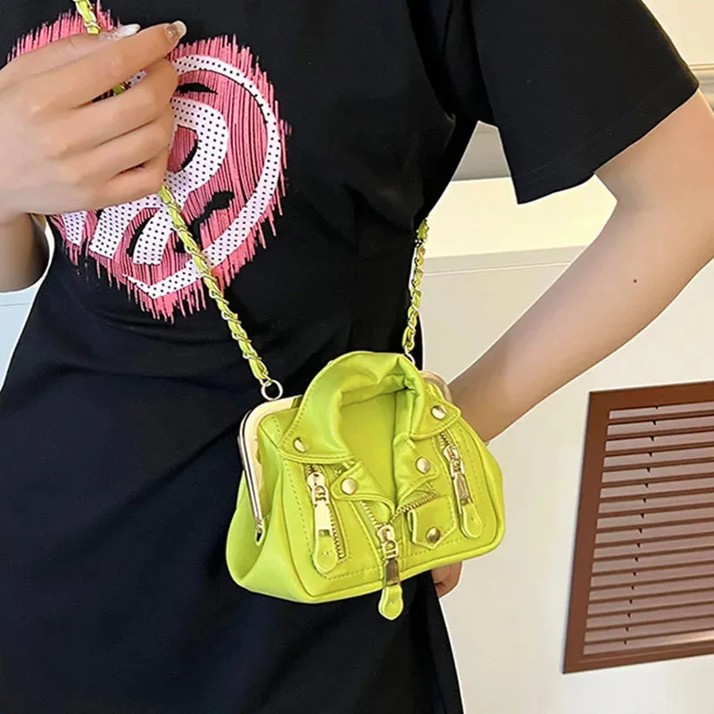 Luxury Women's Bag Leather Rivet Clip Crossbody Bag and Purses Fashion Clothes Shape Lady Shoulder Bags Designer Handbag