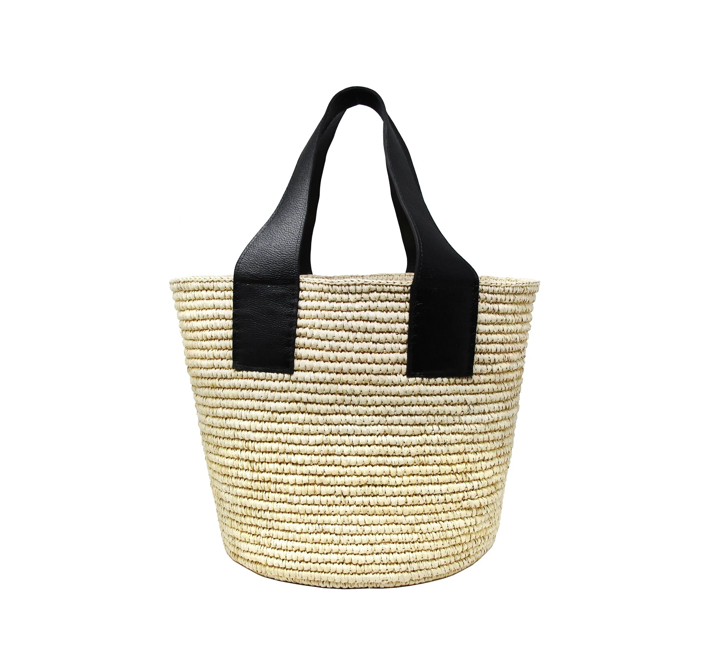 Maxi Tote Woven Straw With Leather Handle