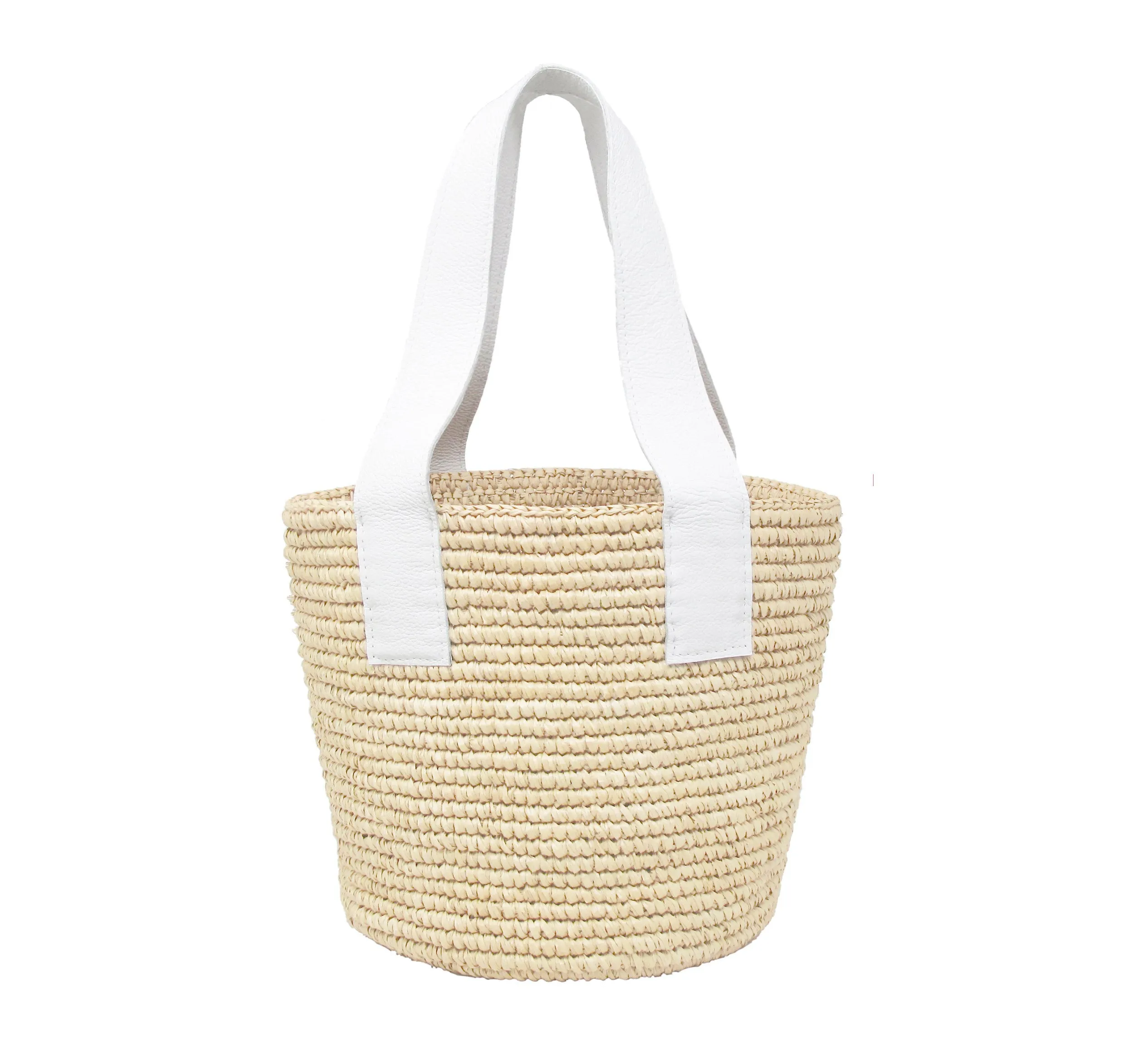 Maxi Tote Woven Straw With Leather Handle
