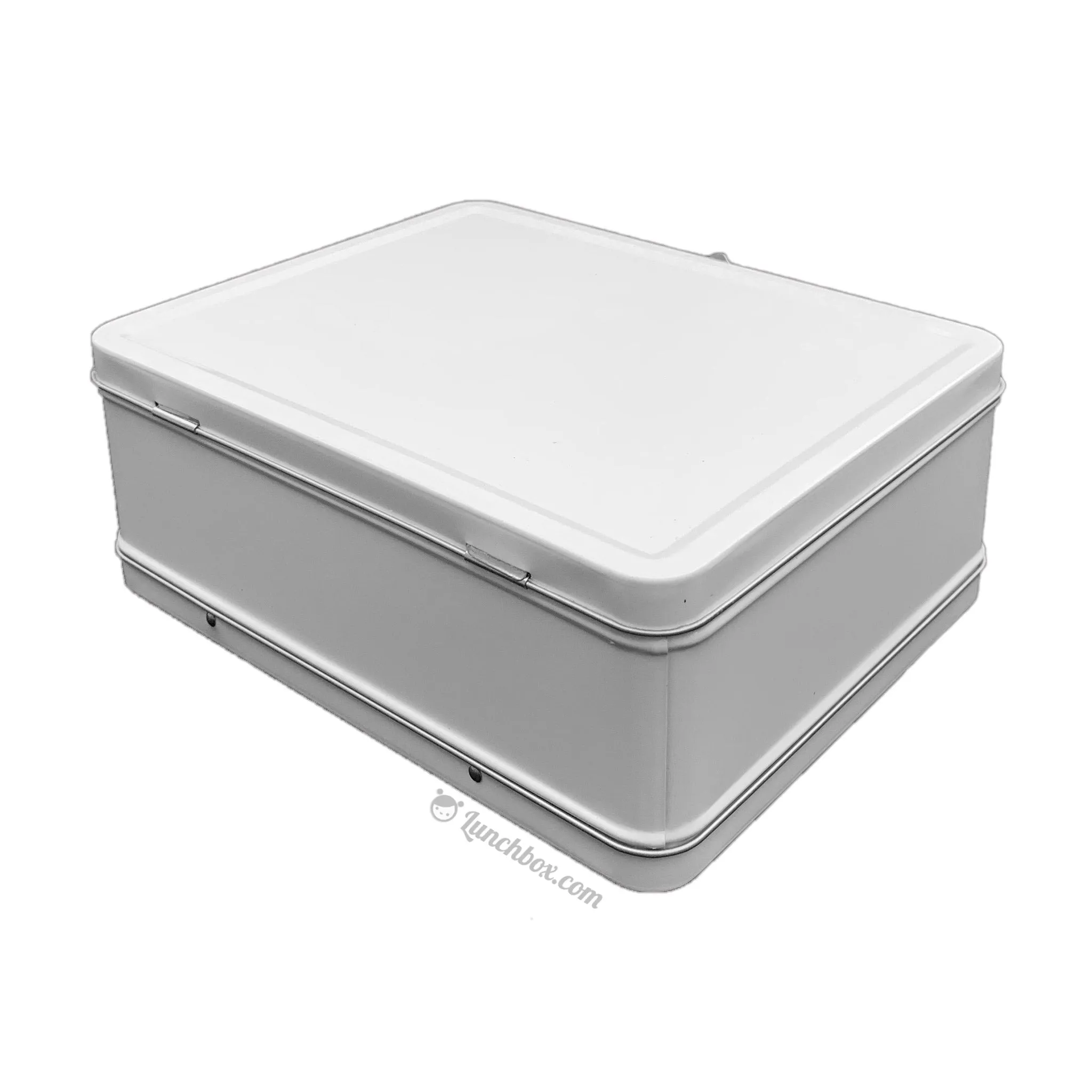 Medium Plain Metal Lunch Box - White