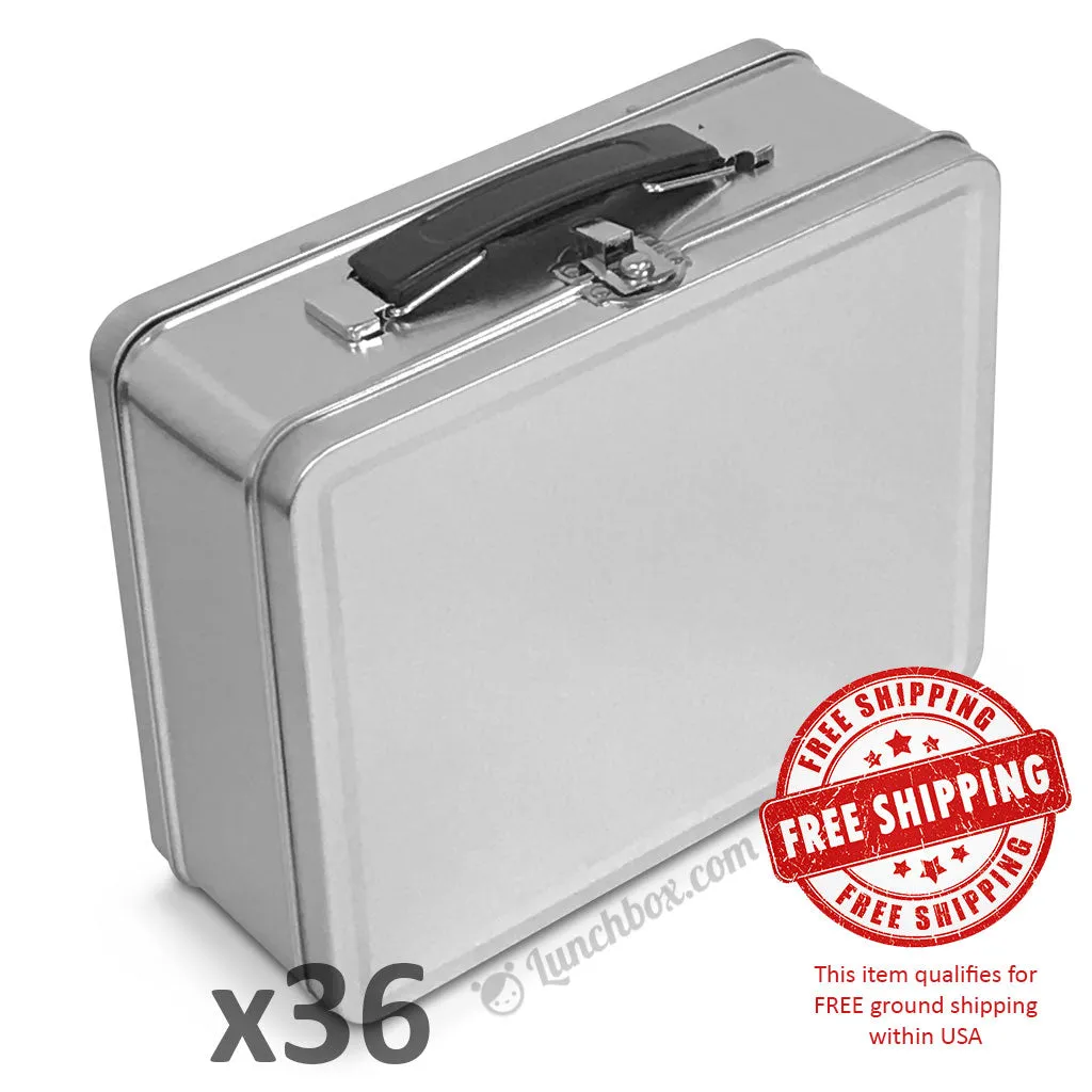 Medium Plain Metal Lunch Boxes - Case of 36