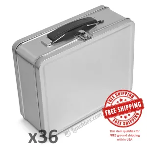 Medium Plain Metal Lunch Boxes - Case of 36