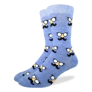 Men's Blue Moustache Socks