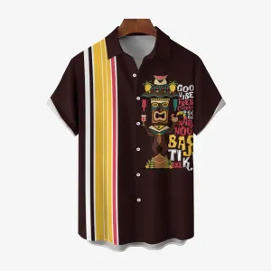 Men's TIKI ART Casual Short Sleeve Shirt 2403000713