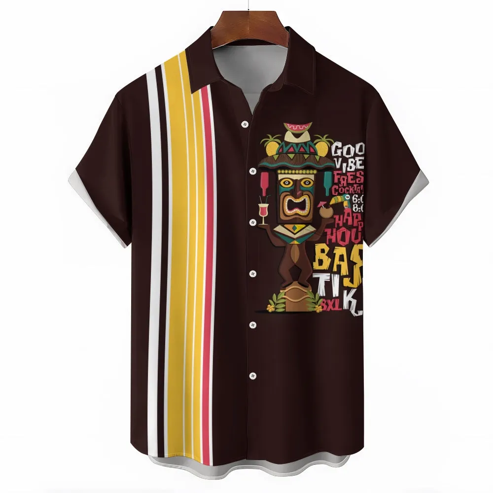 Men's TIKI ART Casual Short Sleeve Shirt 2403000713