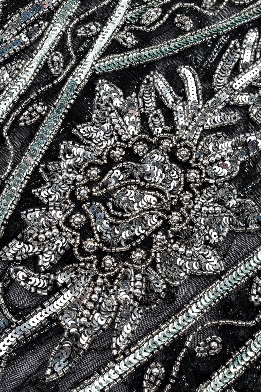 Metallic Pearly Beaded Fringe Flapper Dress