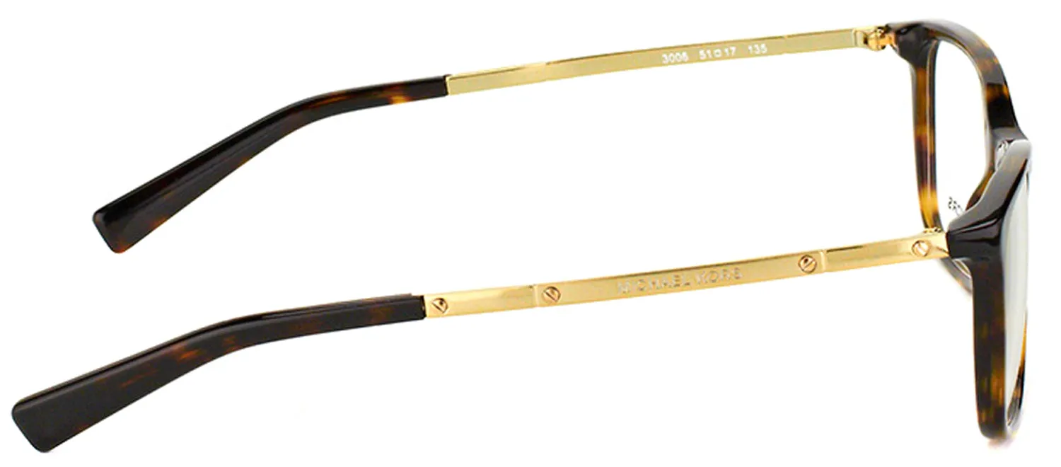Michael Kors Antibes MK 4016 3006 Square Plastic Tortoise/ Havana Eyeglasses with Demo Lens