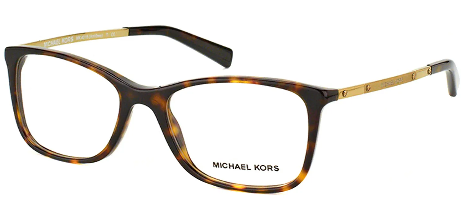 Michael Kors Antibes MK 4016 3006 Square Plastic Tortoise/ Havana Eyeglasses with Demo Lens