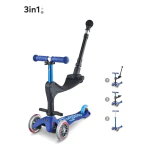 Micro Scooter 3in1 Deluxe Plus Scooter (with Push Handle) - Blue