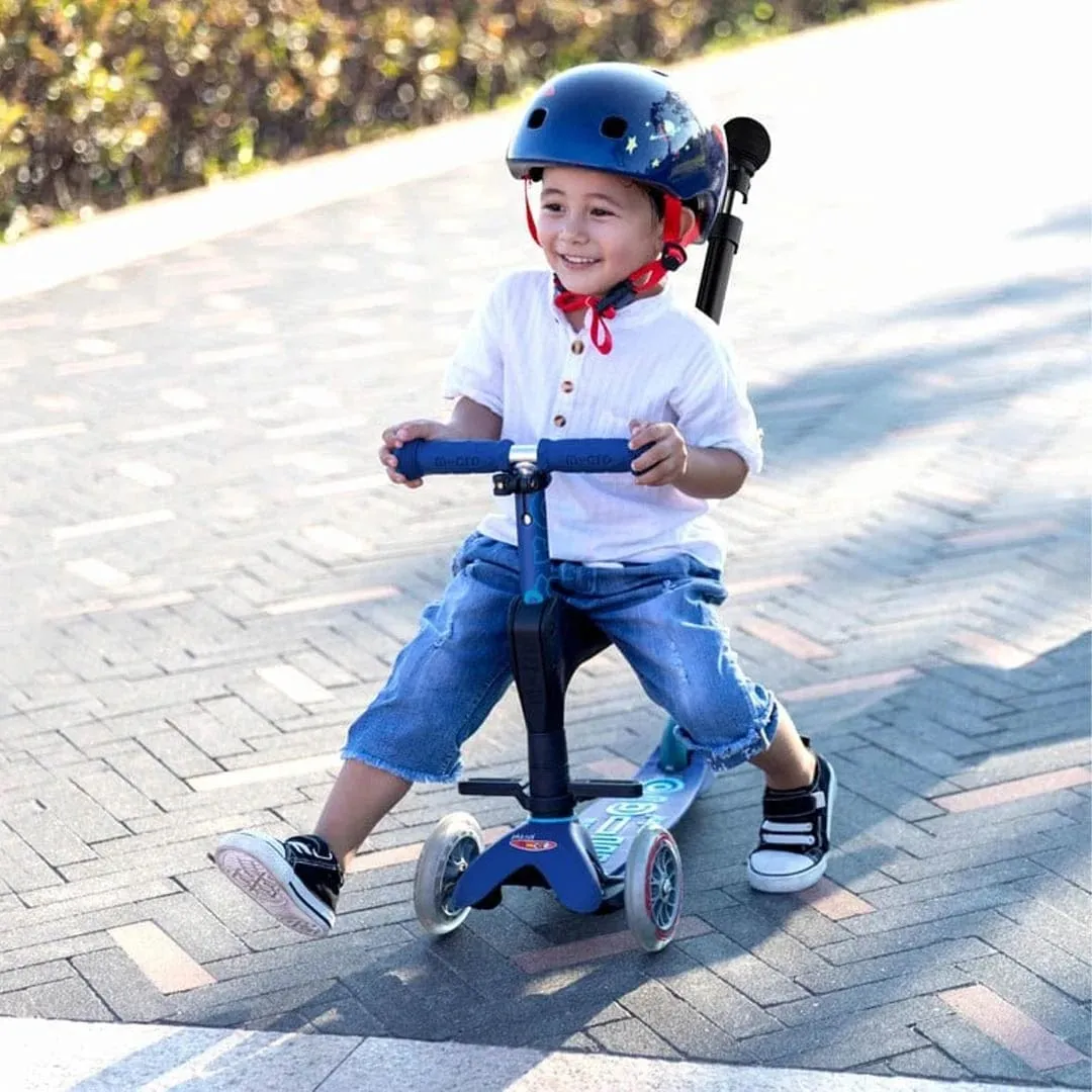 Micro Scooter 3in1 Deluxe Plus Scooter (with Push Handle) - Blue