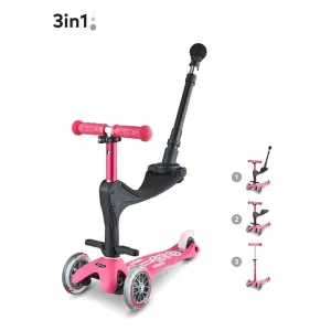 Micro Scooter 3in1 Deluxe Plus Scooter (with Push Handle) - Pink