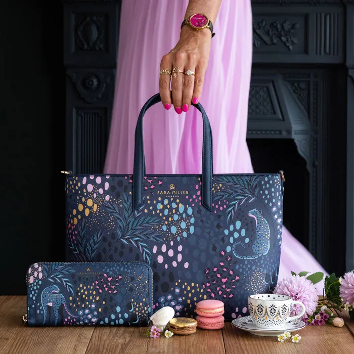 Midnight Leopard Large Zip Purse
