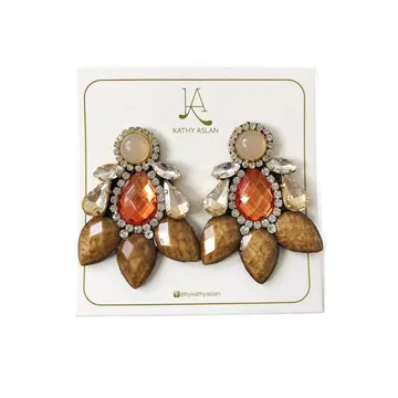 Mini Abanico Nude Earrings
