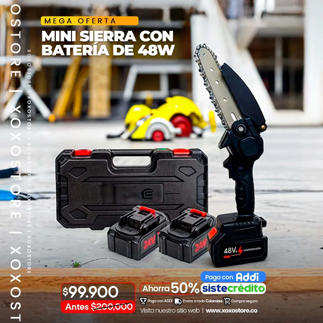 .Mini motosierra porattil con bateria de 48w
