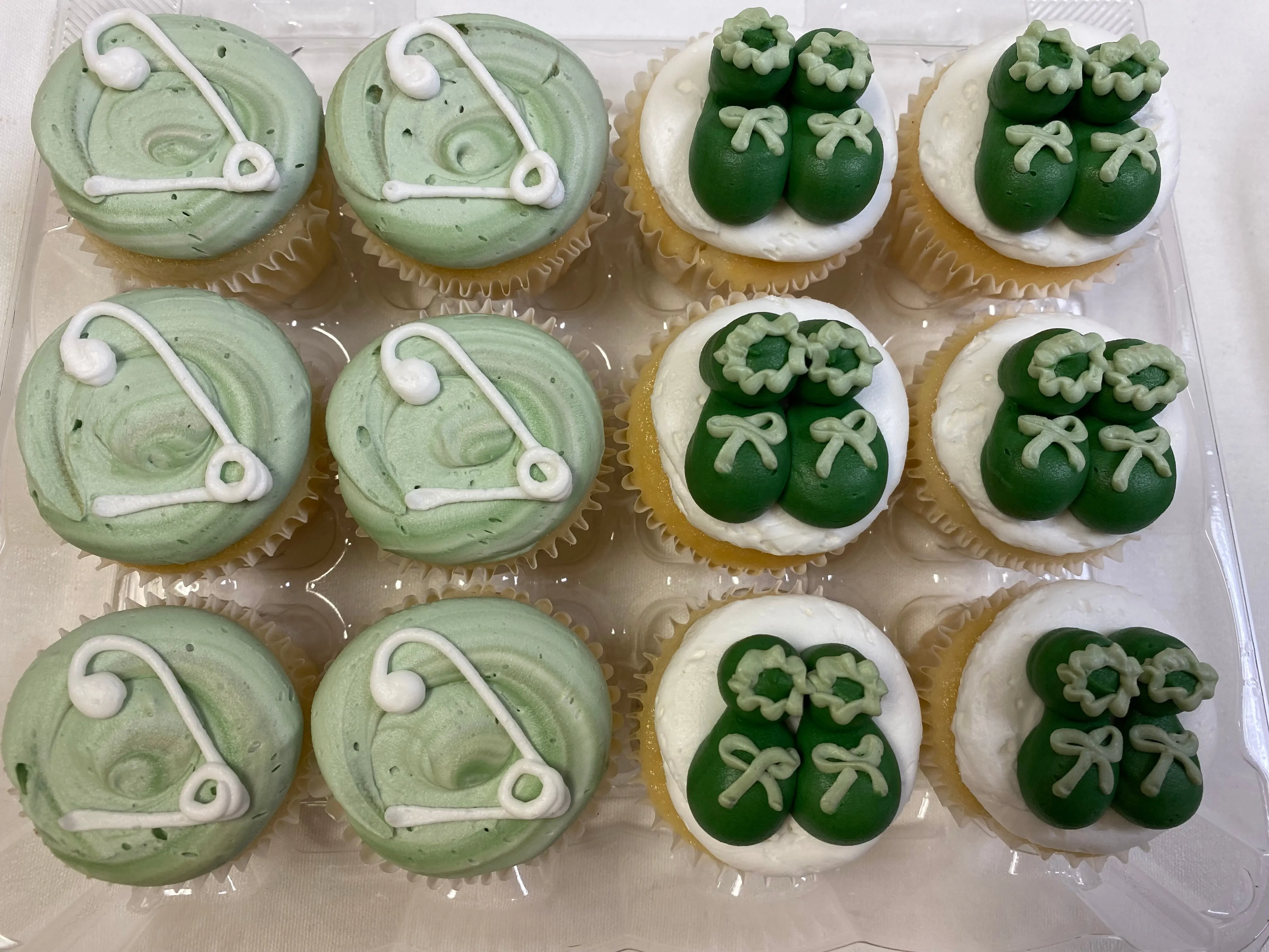 Mini "Sage, Oh Baby" Theme Dozen Cupcakes