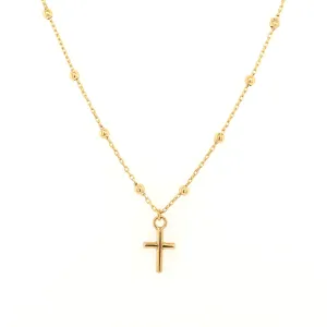 Miniature Cross on Beaded Necklace