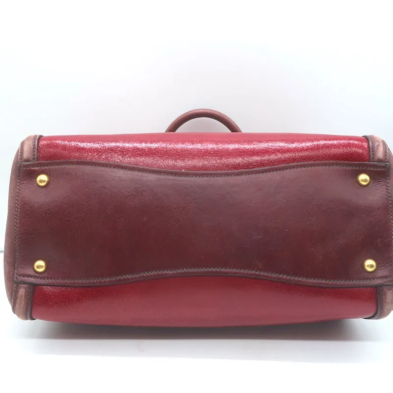 Miu Miu Colorblock Boston Bag Red & Burgundy Leather Medium Crossbody