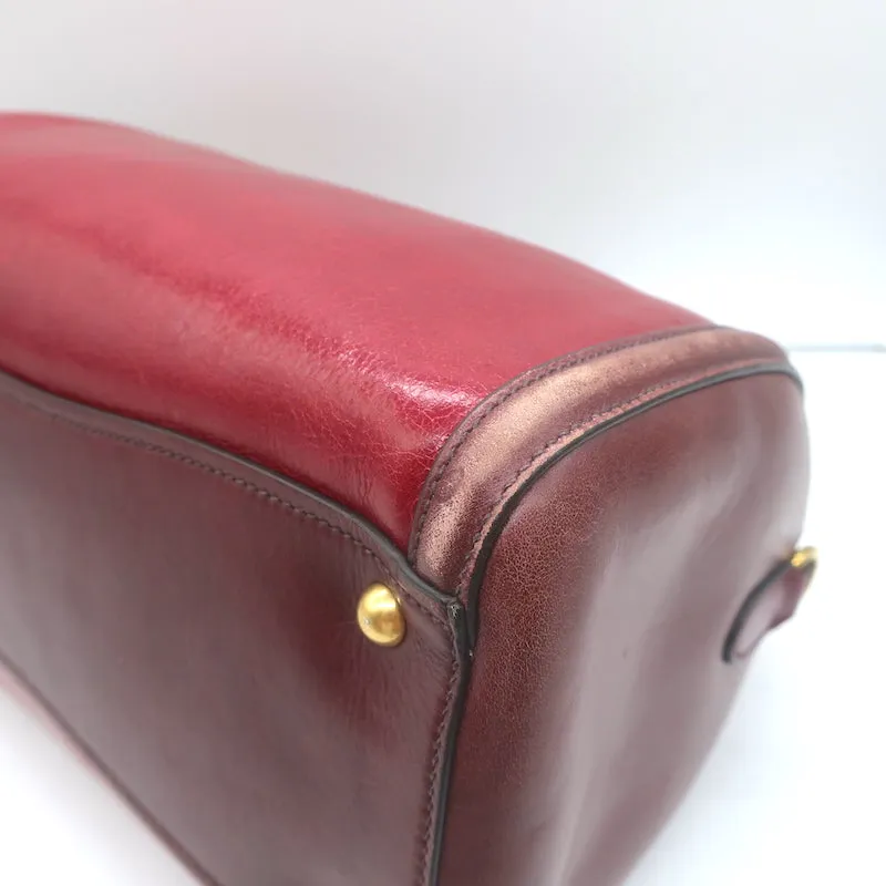 Miu Miu Colorblock Boston Bag Red & Burgundy Leather Medium Crossbody