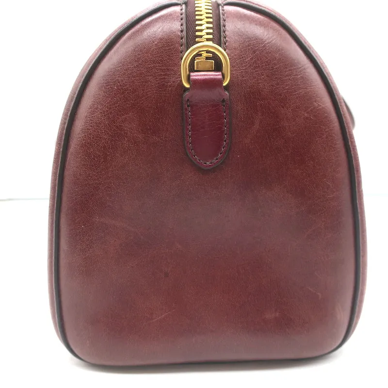 Miu Miu Colorblock Boston Bag Red & Burgundy Leather Medium Crossbody