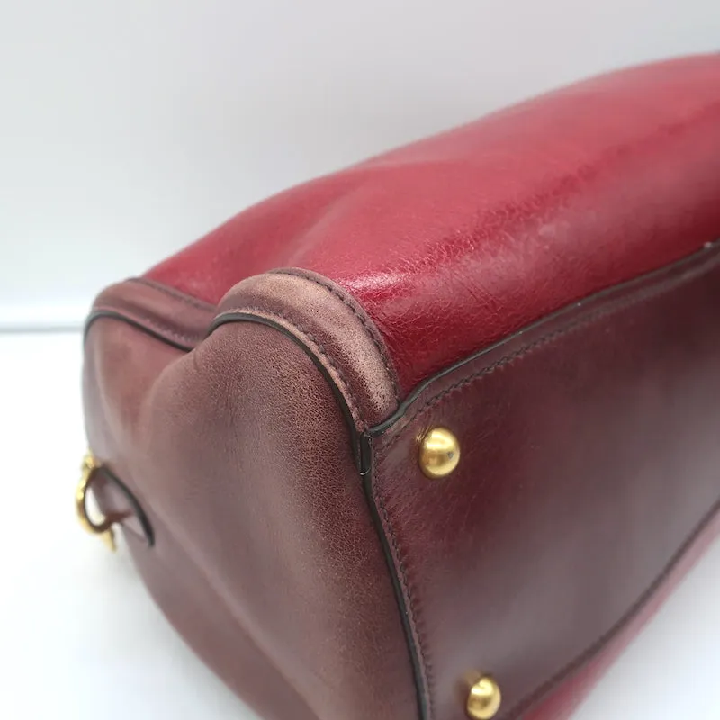 Miu Miu Colorblock Boston Bag Red & Burgundy Leather Medium Crossbody