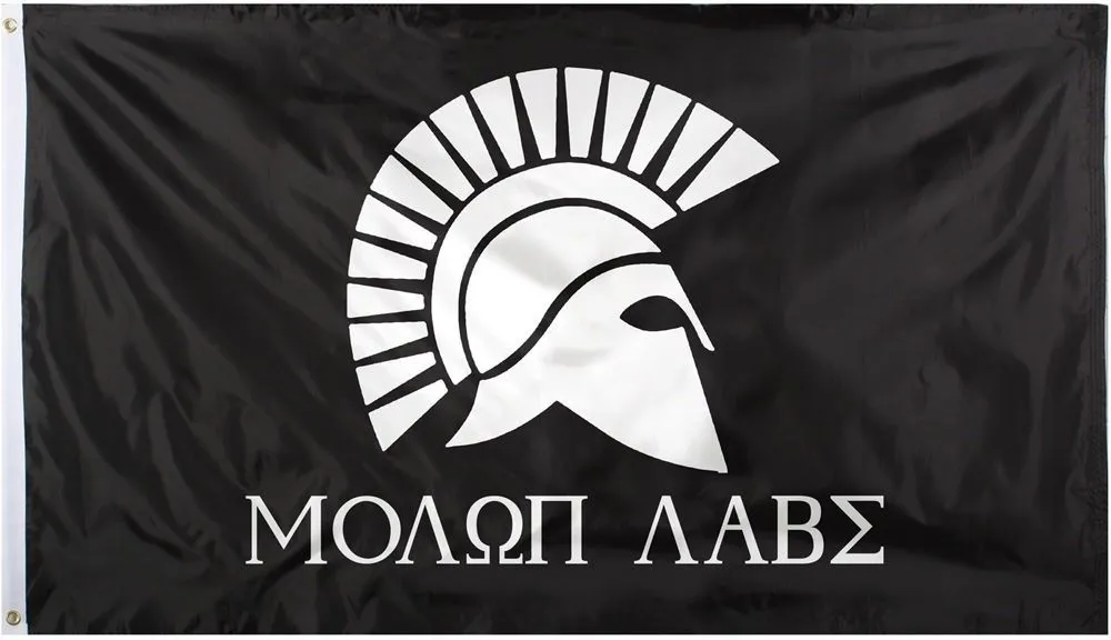 Molon Labe Spartan Helmet Deluxe Flag 3' x 5'