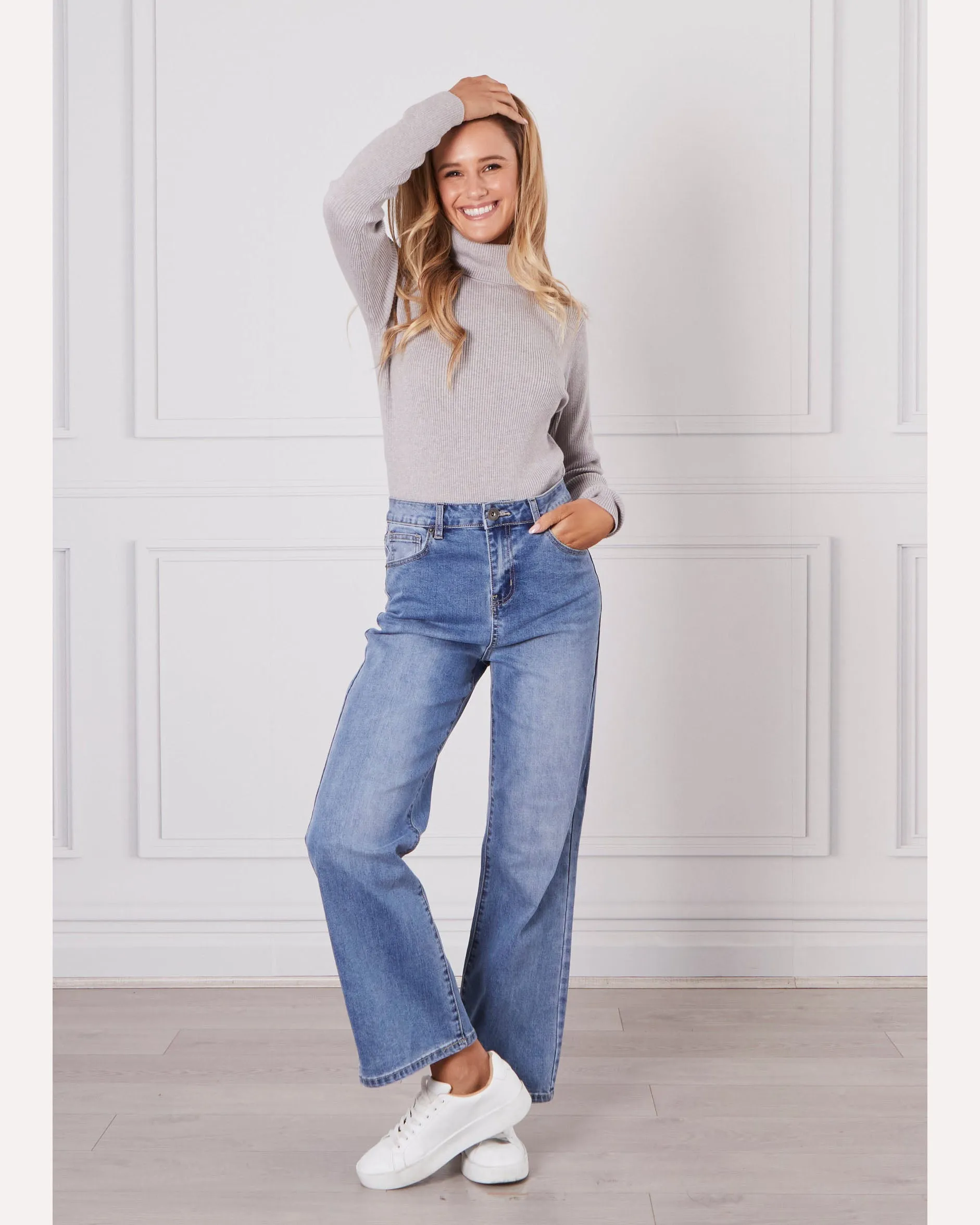 Monaco Jeans Demi Wide Leg Jean - Blue Wash