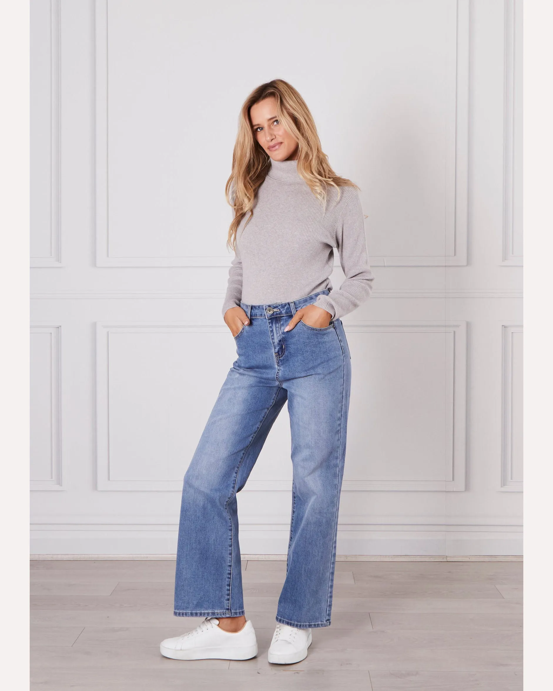 Monaco Jeans Demi Wide Leg Jean - Blue Wash
