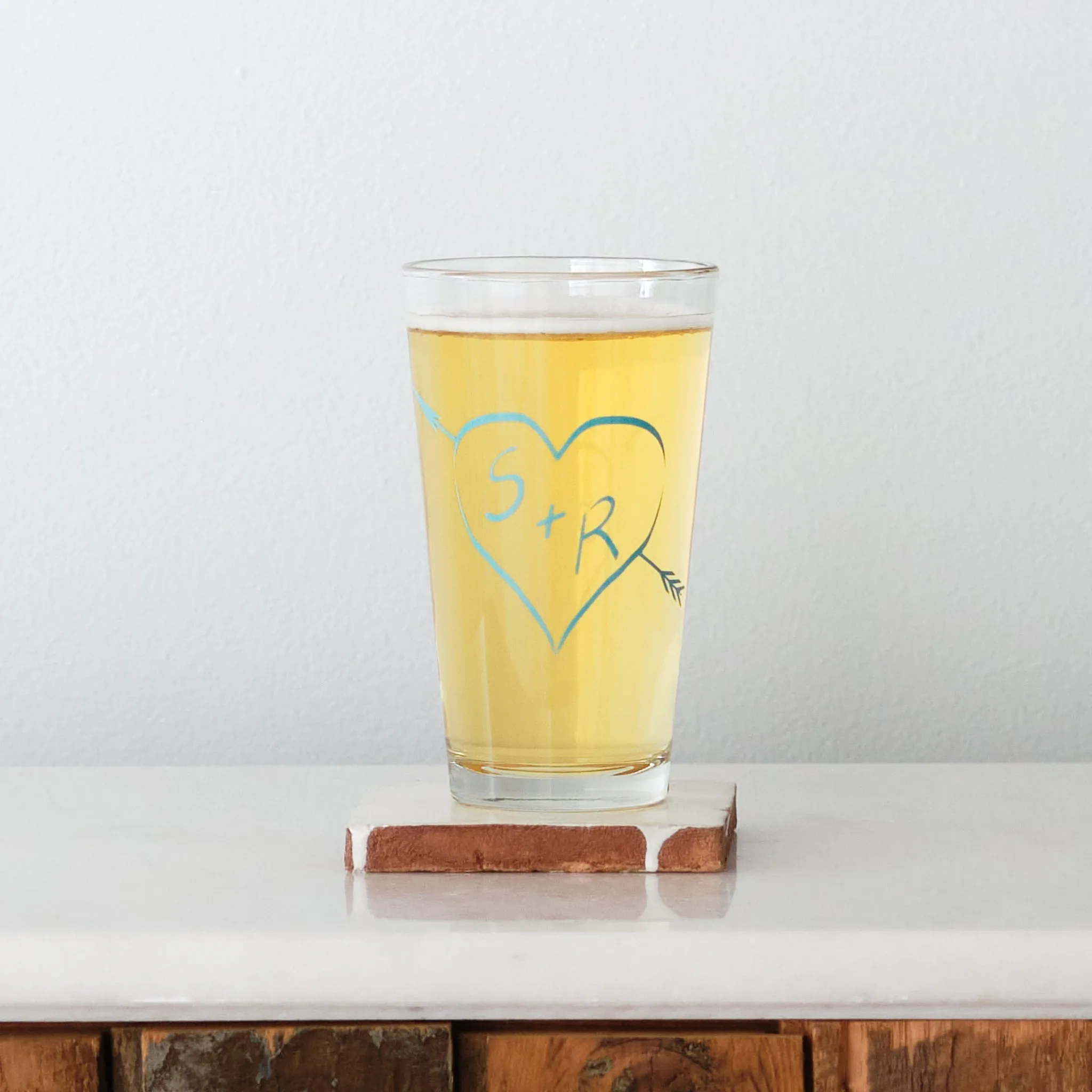Monogram Glassware Set - True Love, set of 6