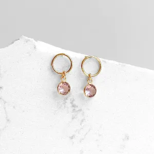 Morganite Circle Dangle Earrings