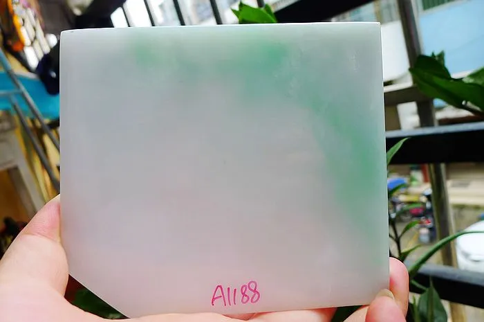 Natural Jade Rough Jadeite Raw (242g,11.6X10.2X0.65cm)
