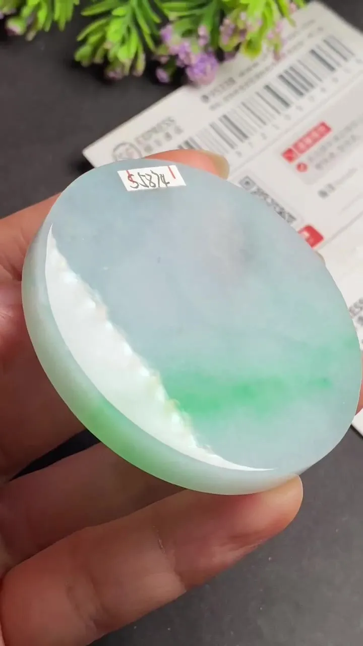 Natural Jade Rough Jadeite Raw (61g,5.5x5.5x0.76cm)-S5874
