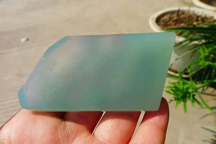 Natural Jade Rough Jadeite Raw (84g,8.7X4.5X0.75cm)