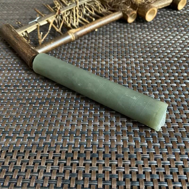 Natural Kunlun Jade Rough Nephrite Raw (105g,11.6X1.9cm)