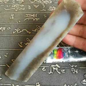 Natural Kunlun Jade Rough Nephrite Raw (120g, 10X2.8X1.5X0.6cm)