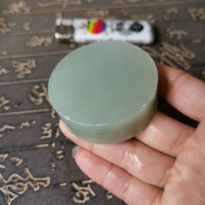 Natural Kunlun Jade Rough Nephrite Raw (124g, 5.4X5.4X1.9cm)